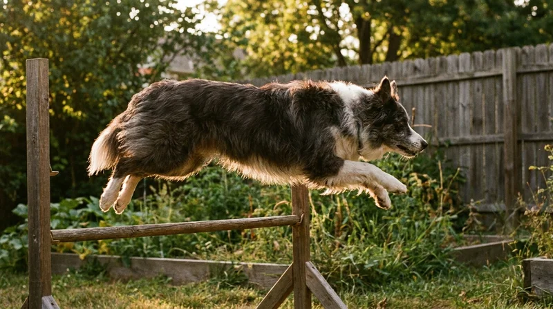 He jumps obstacles