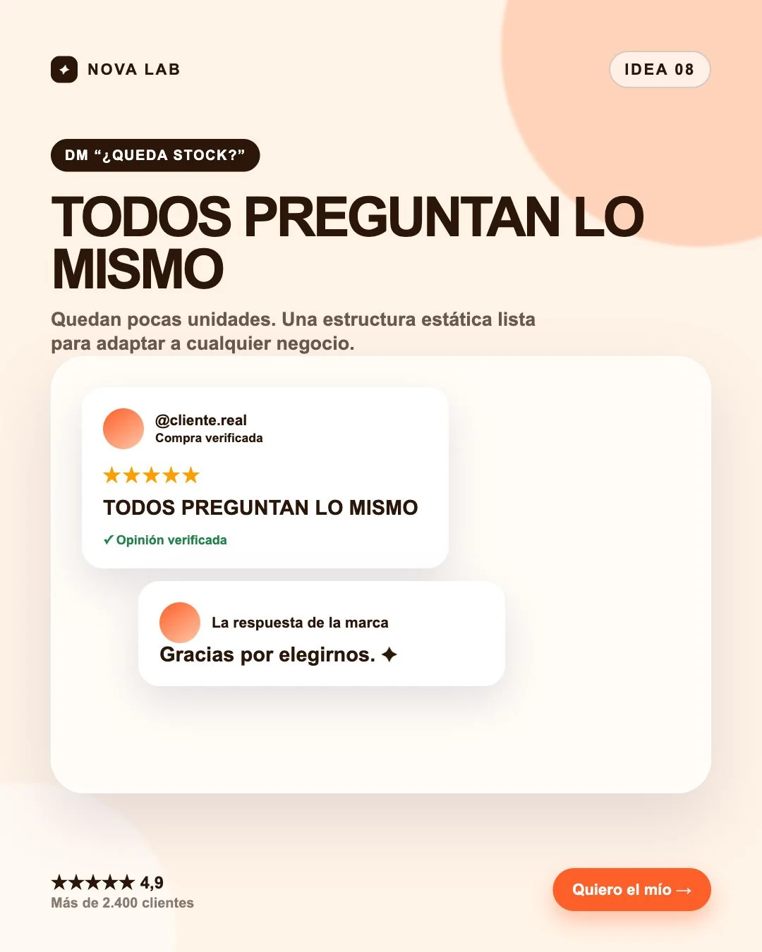 Estructura de anuncio estático: DM 