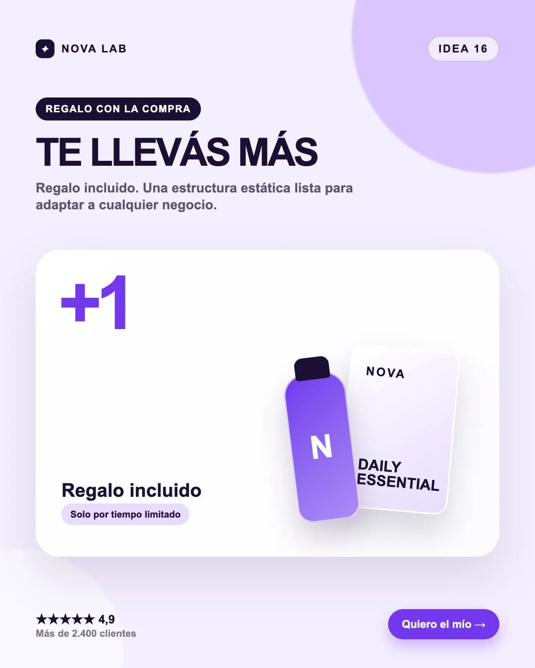 Estructura de anuncio estático: Regalo con la compra