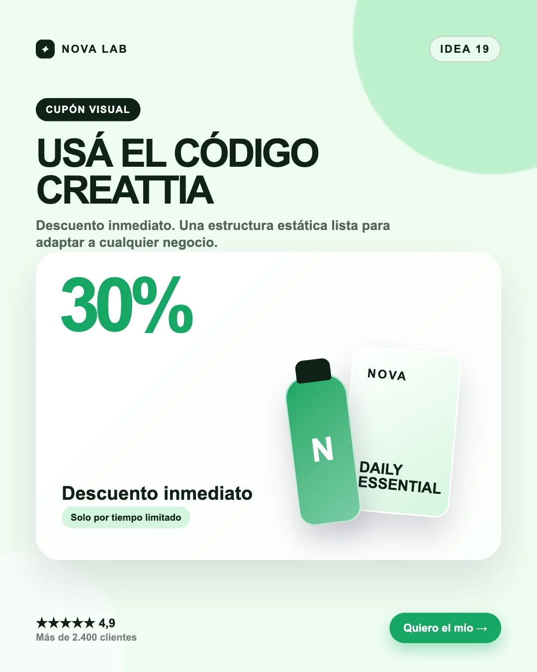 Estructura de anuncio estático: Cupón visual