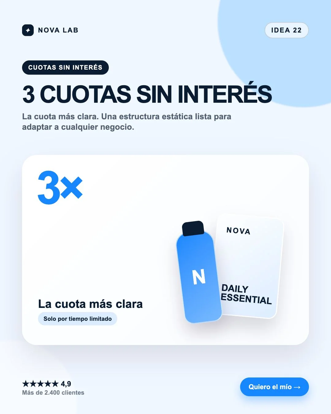 Estructura de anuncio estático: Cuotas sin interés