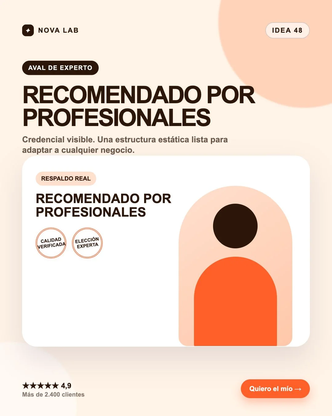 Estructura de anuncio estático: Aval de experto