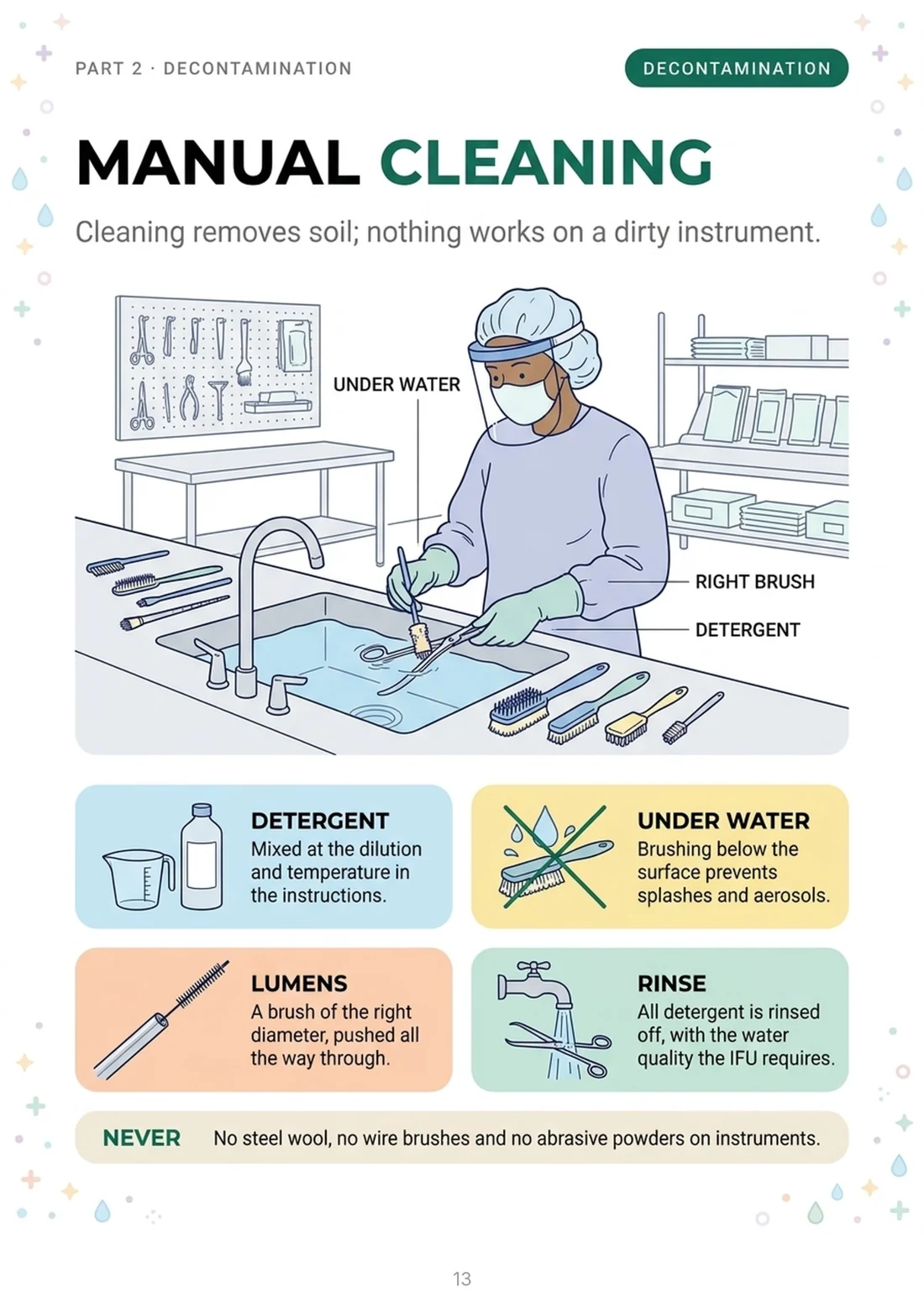 Manual cleaning