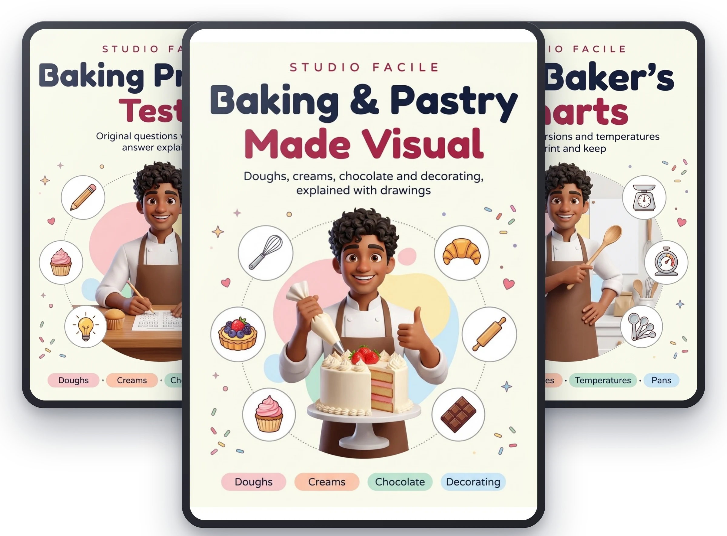 Baking & Pastry Made Visual, with Baking Practice Tests and The Baker's Charts free