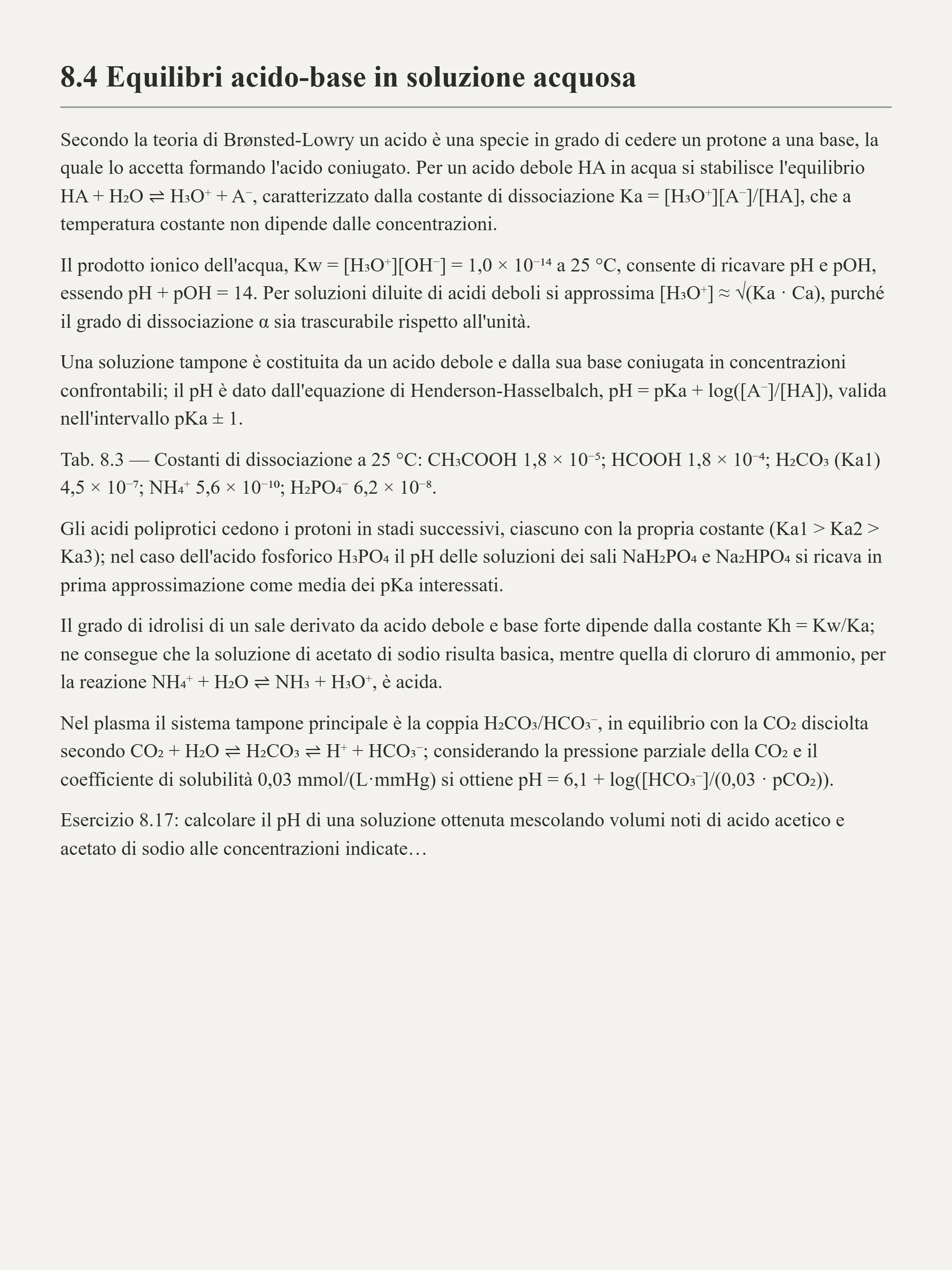 Pagina di un manuale di chimica tradizionale, tutta testo e formule