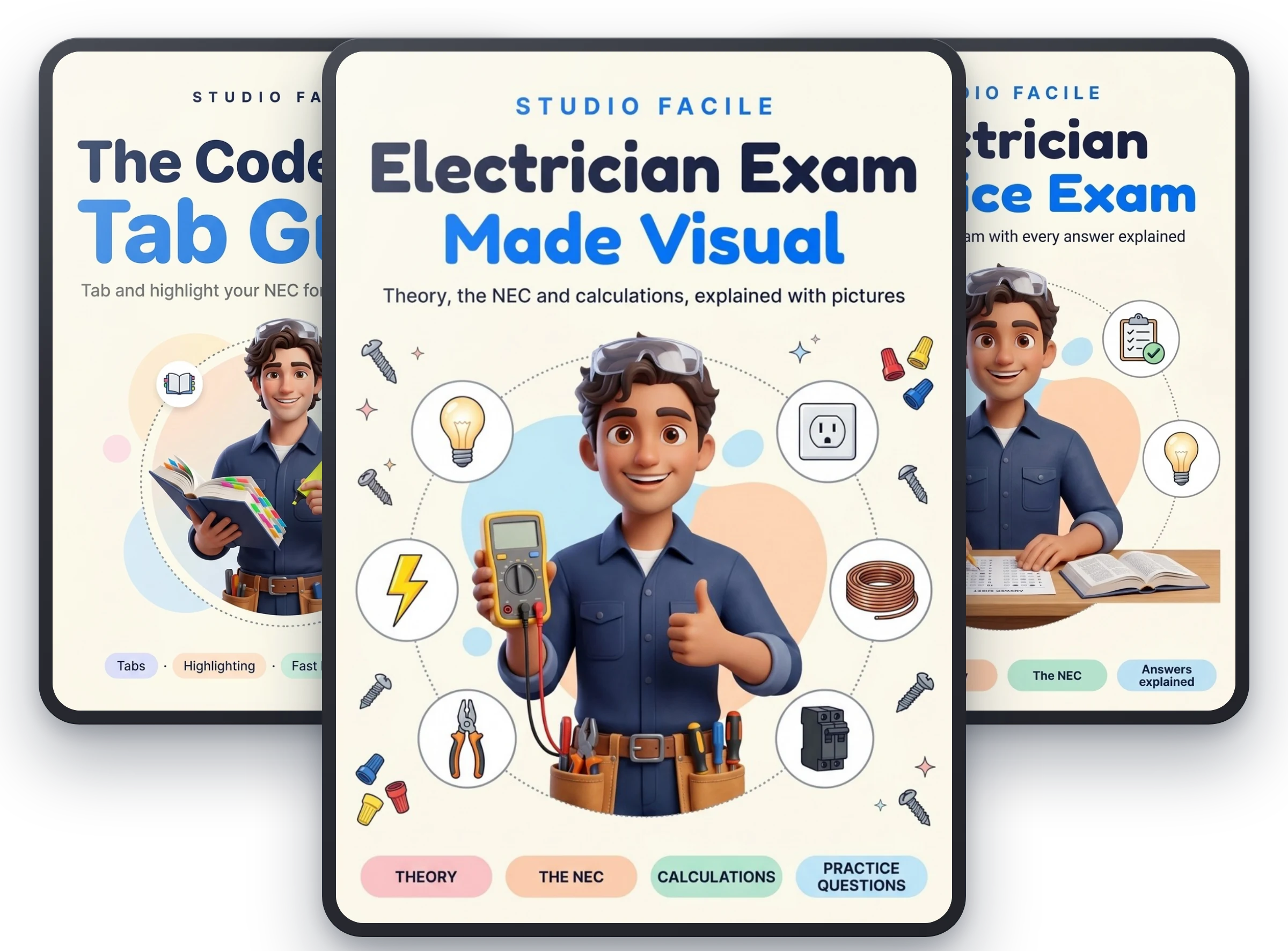 Electrician Exam Made Visual, with The Code Book Tab Guide and Electrician Practice Exam free