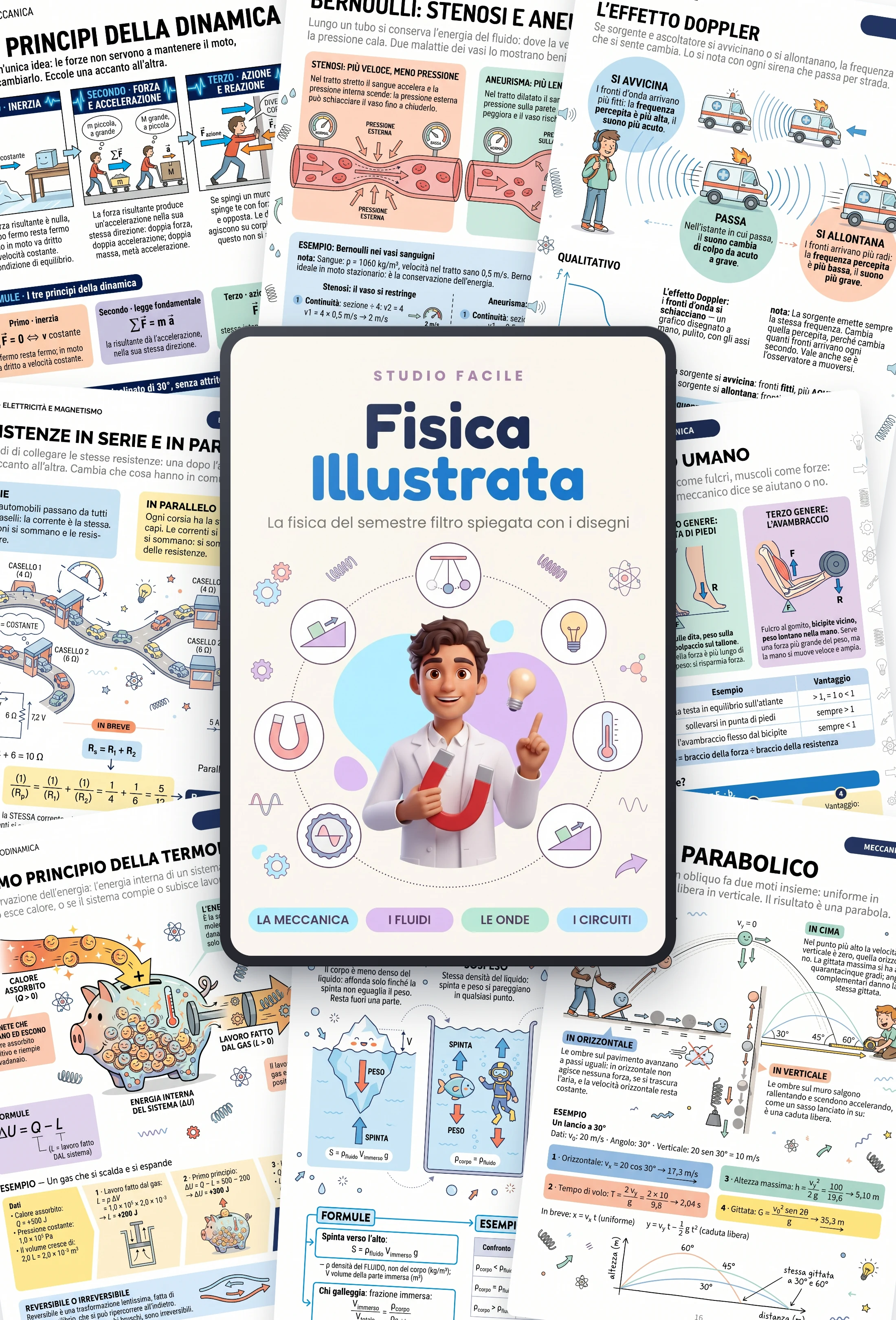 Fisica Illustrata: la copertina con le pagine vere intorno
