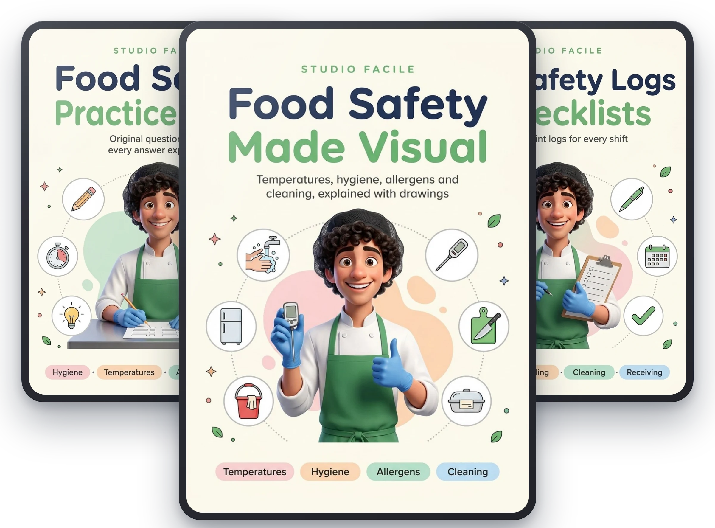 Food Safety Made Visual, with Food Safety Practice Tests and Food Safety Logs & Checklists free