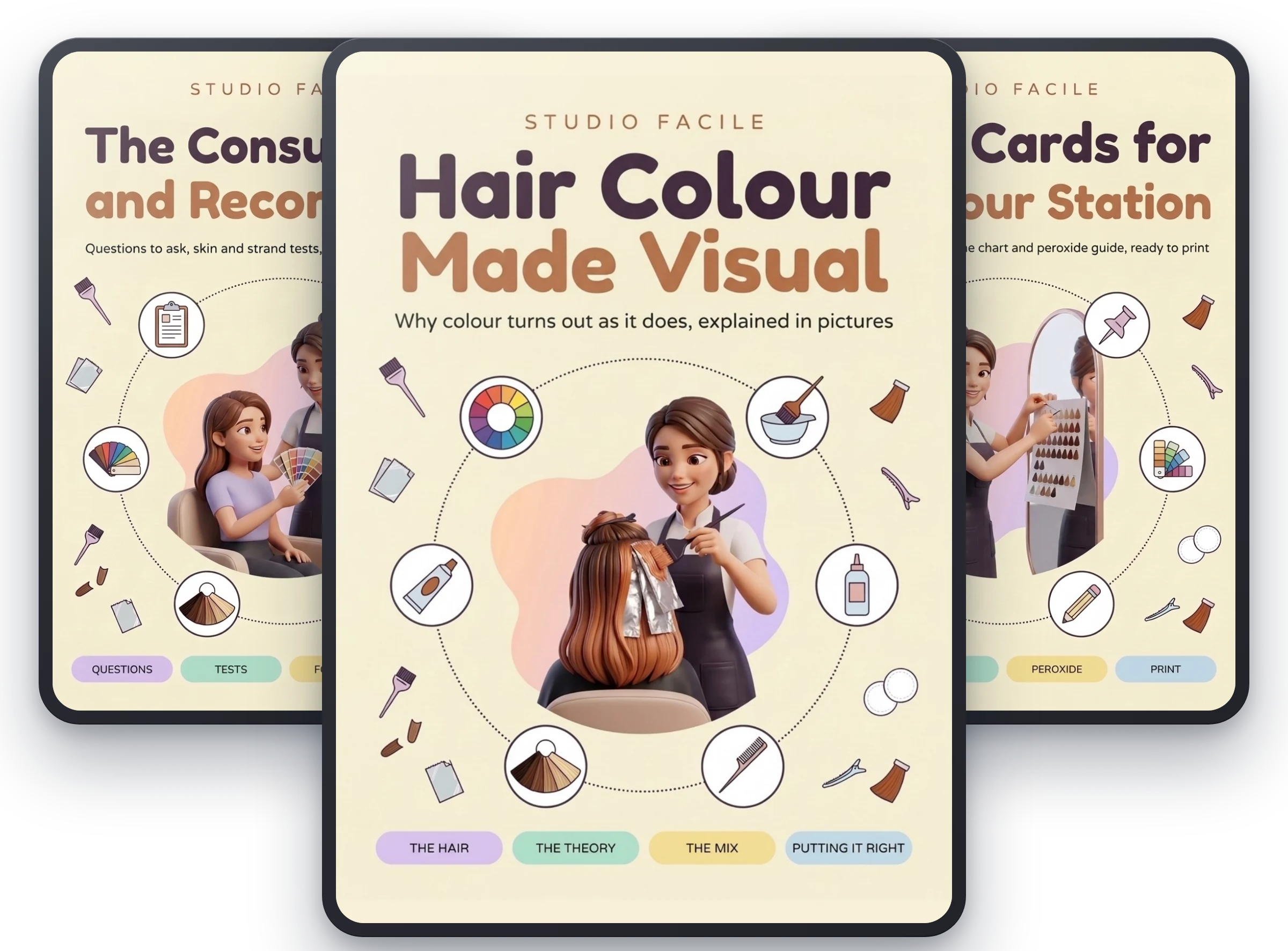Hair Colour Made Visual, with The Consultation and Record Card and Mirror Cards for the Colour Station free