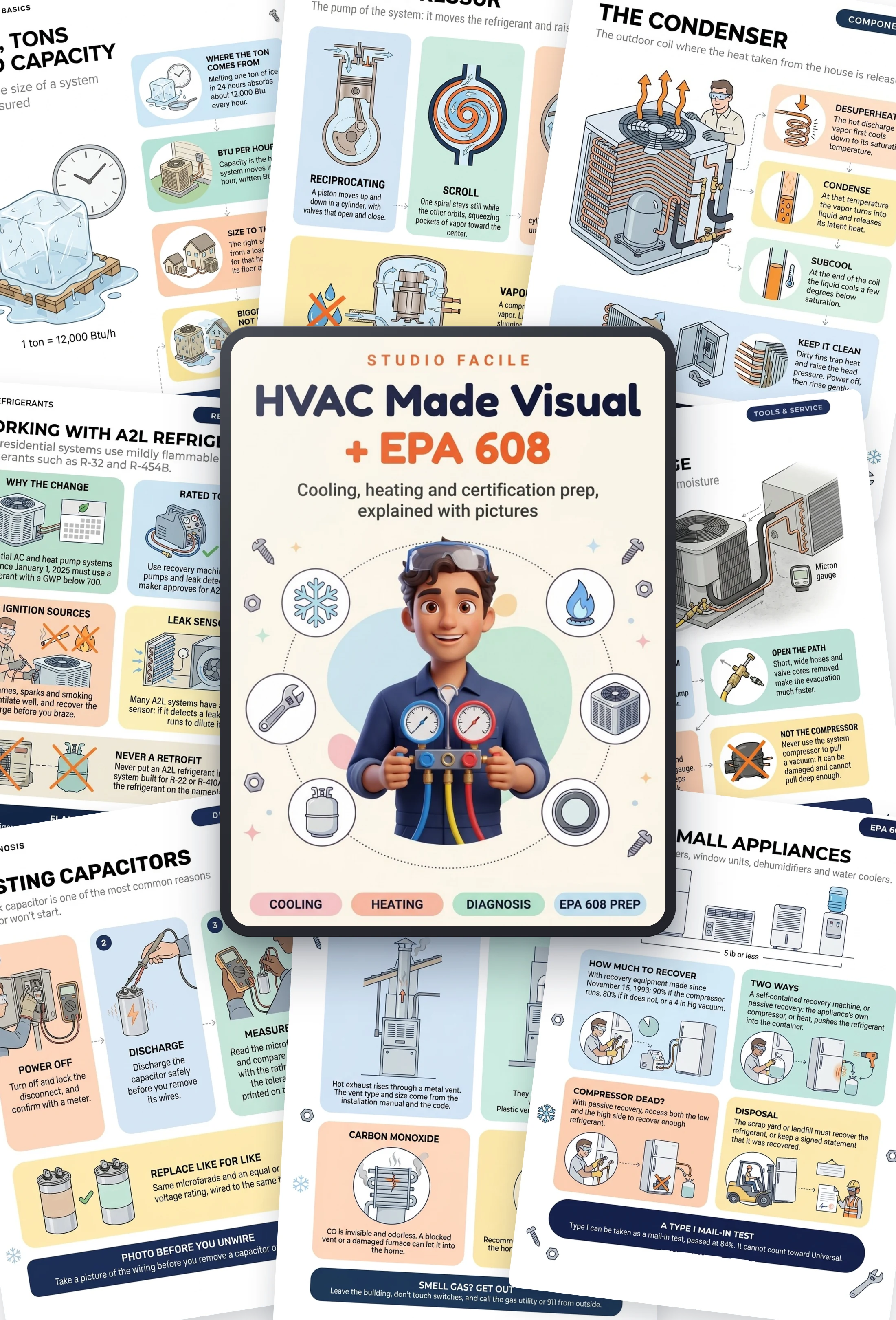 HVAC Made Visual + EPA 608: the book and sample pages