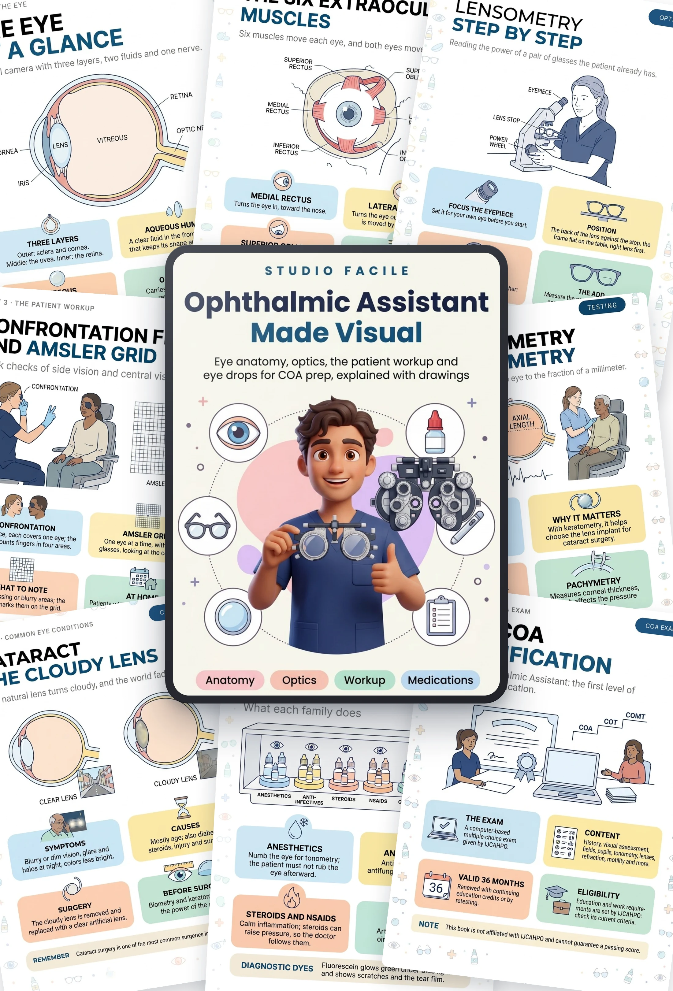Ophthalmic Assistant Made Visual: the book and sample pages