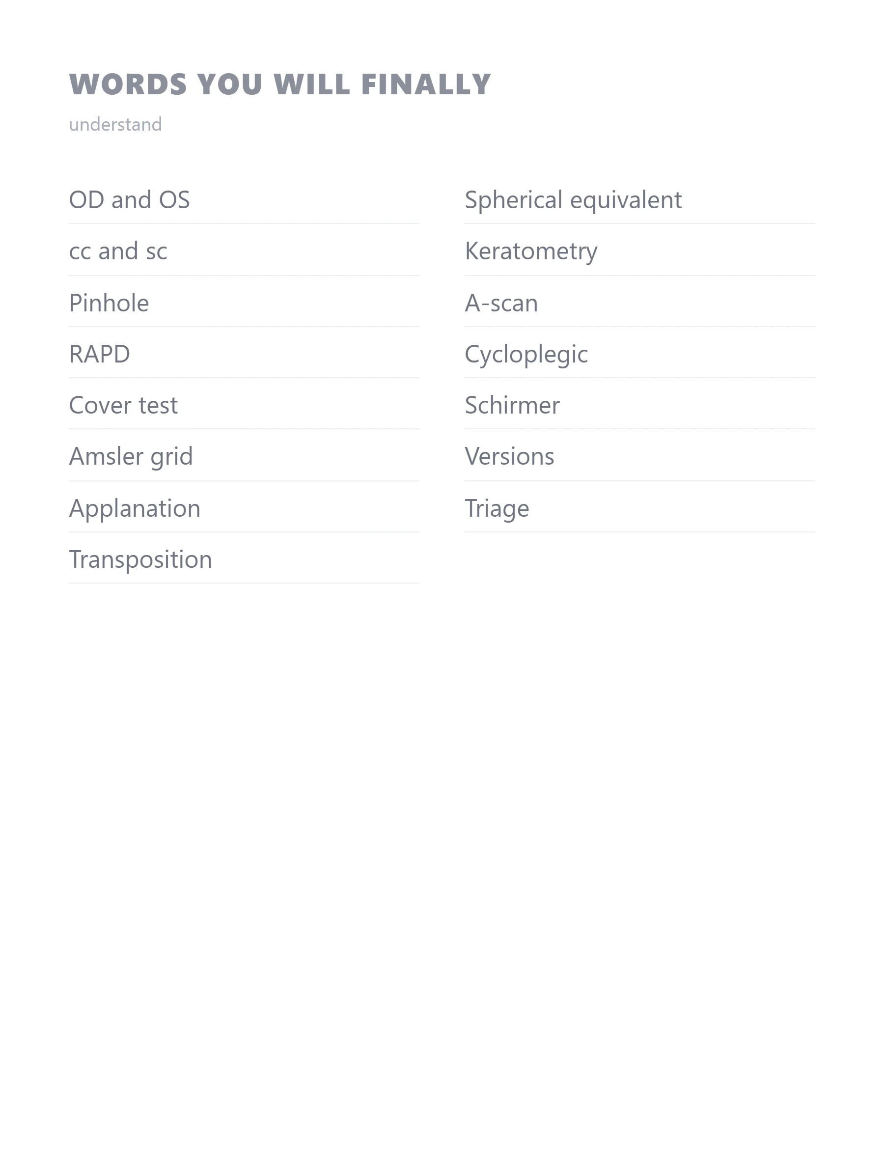 A heavy ophthalmic manual
