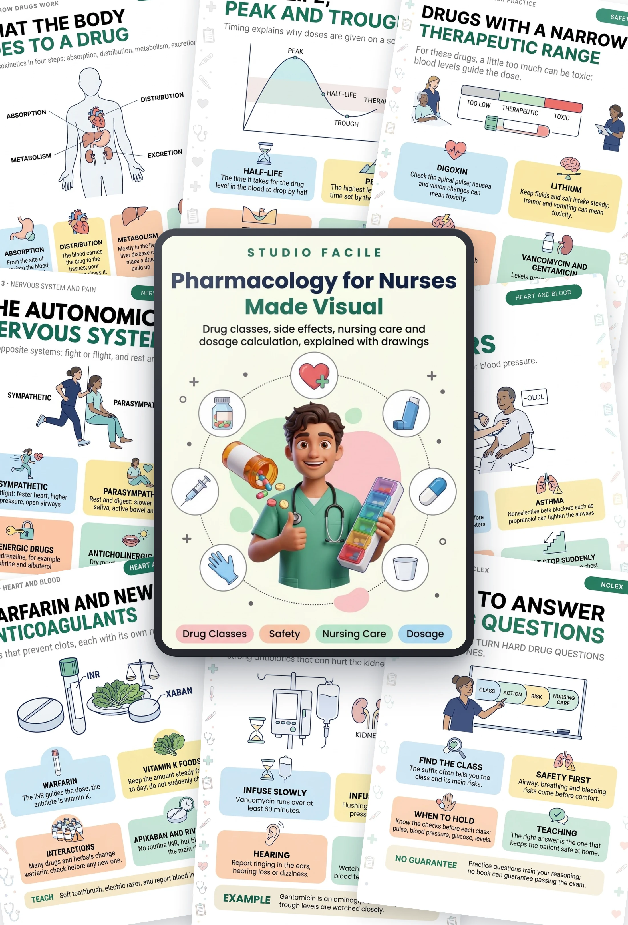 Pharmacology for Nurses Made Visual: the book and sample pages