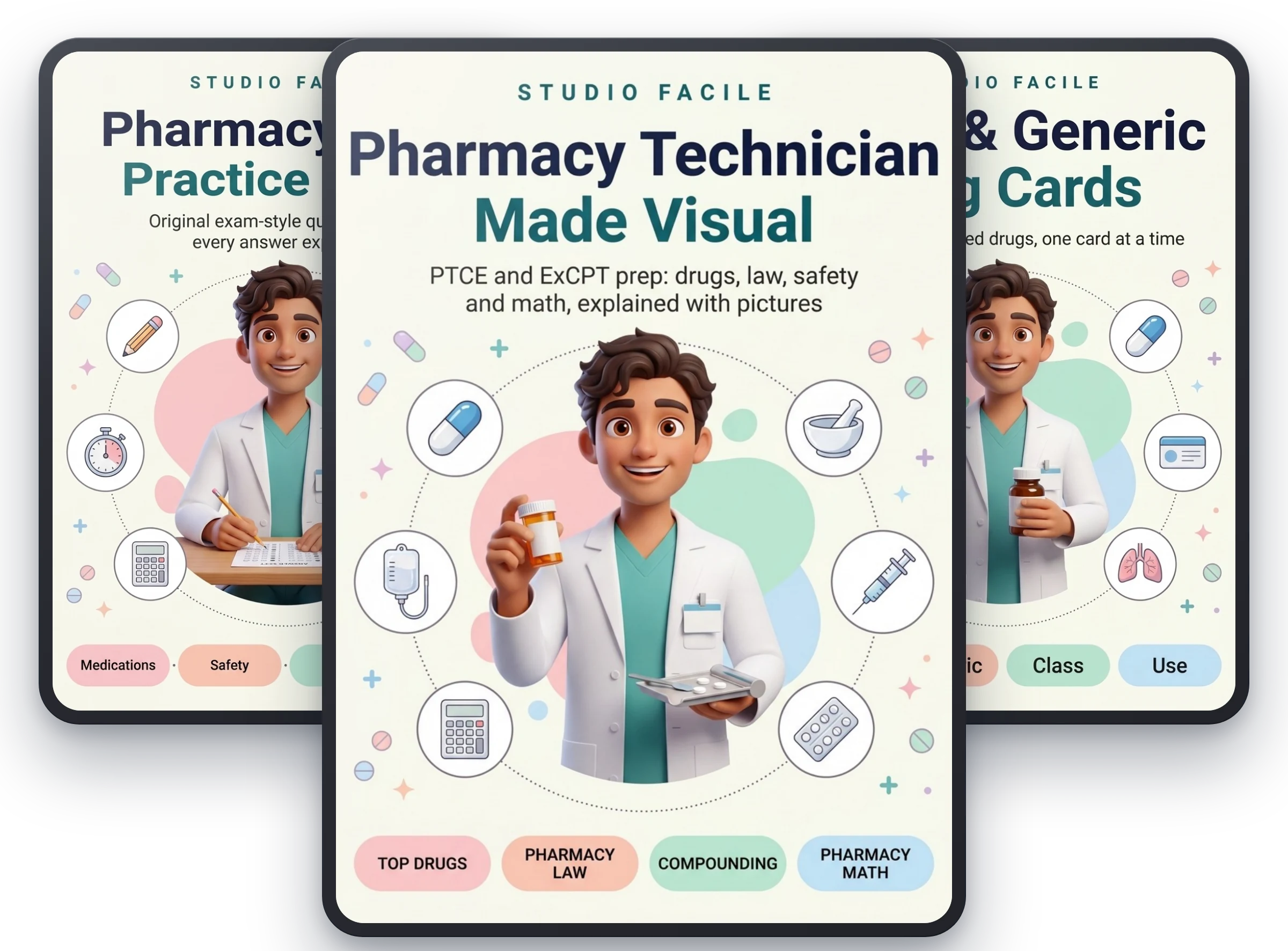 Pharmacy Technician Made Visual, with Pharmacy Tech Practice Tests and Brand & Generic Drug Cards free