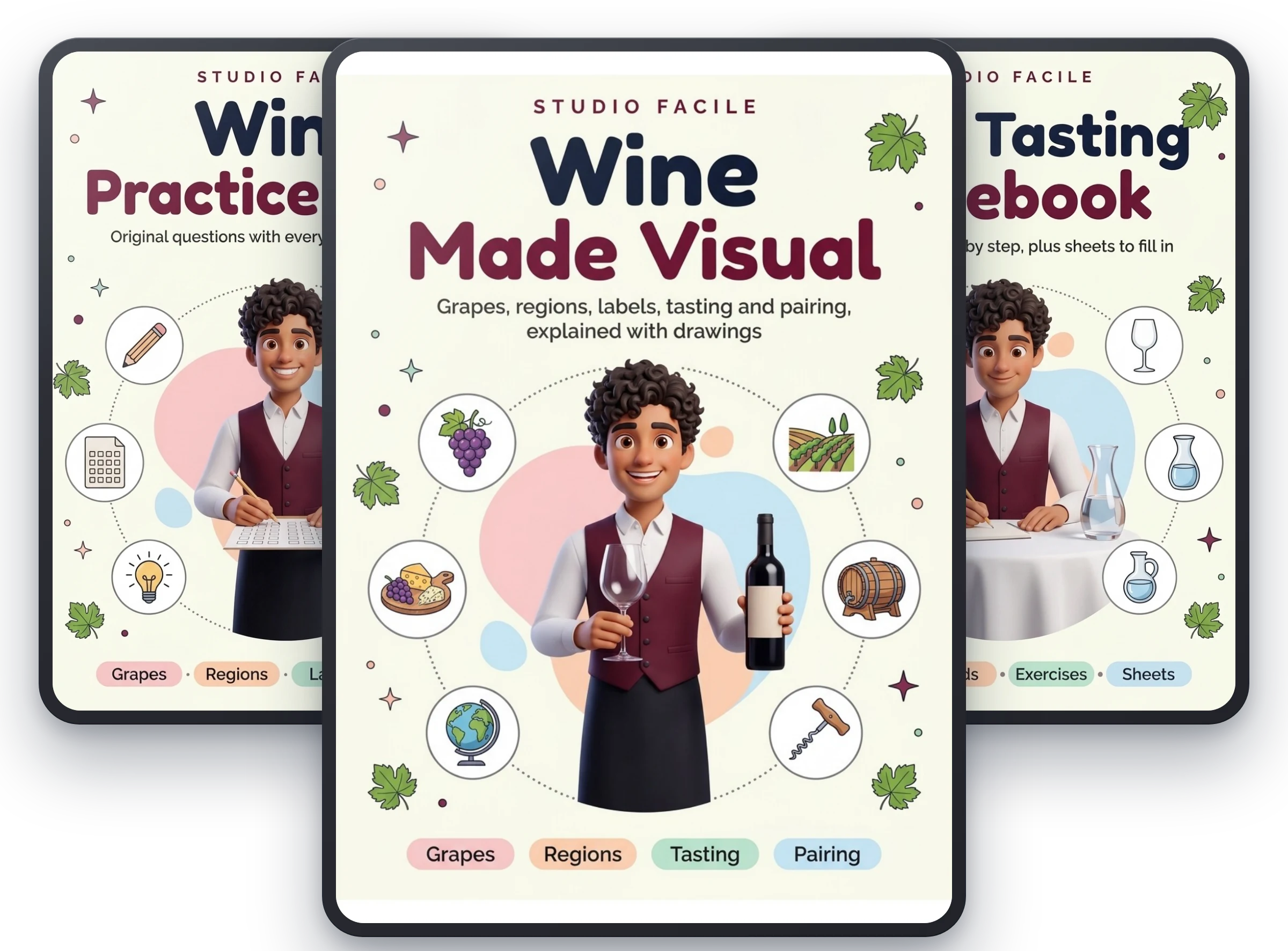 Wine Made Visual, with Wine Practice Tests and Wine Tasting Notebook free